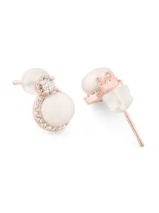 AMI Rose Gold Contemporary Studs Earrings