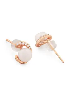 AMI Rose Gold Contemporary Studs Earrings