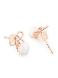 AMI Rose Gold Contemporary Studs Earrings