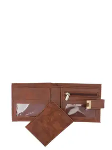 Provogue Men Brown Faux Leather RFID Two Fold Wallet