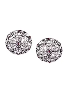 Voylla Silver-Toned Arabian Nights Antique Stud Earrings