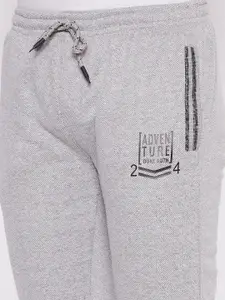 Duke Men Grey Melange Solid Joggers