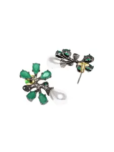 PANASH Green Contemporary Studs Earrings