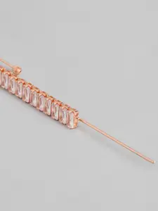 AccessHer Rose Gold-Plated AD Studded Contemporary Ear Cuff Earrings