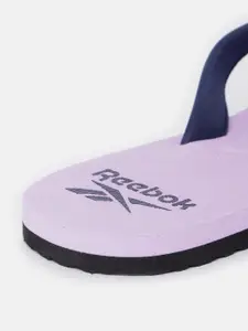 Reebok Women Navy Blue & Lavender Solid Thong Flip-Flops