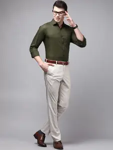 Park Avenue Men Olive Green Slim Fit Formal Shirt
