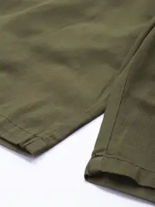 The Indian Garage Co Men Olive Green Slim Fit Chino Shorts