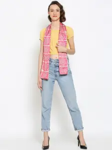 Dupatta Bazaar Women Floral Bandhani Printed Satin Scarves