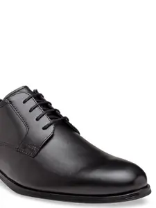 Red Tape Men Black Solid Leather Derbys