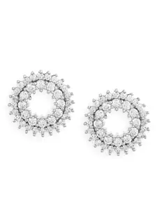 AMI Silver-Plated CZ  Circular Studs Earrings