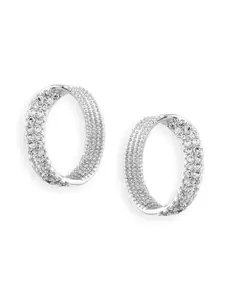 AMI Silver-Toned Contemporary Studs