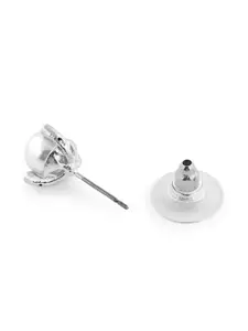 AMI Silver-Plated CZ Contemporary Studs Earrings
