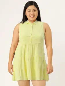 AND Women Yellow Solid A-Line Dress