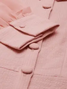 AND Women Peach-Coloured Self Designed Sheath Dress