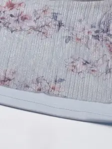 AND Blue Floral Printed Fit & Flare Dress