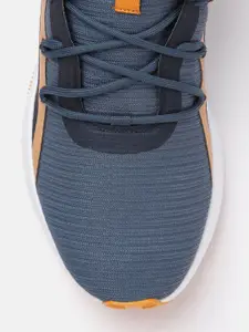 Reebok Men Teal Blue Self Striped Comfort Infused Running Shoes