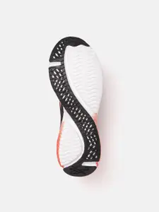 Reebok Men Black & Coral Orange Woven Design Ztaur Running Shoes