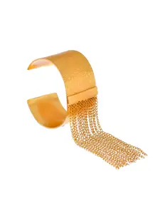 Silvermerc Designs Women Gold-Toned Brass Gold-Plated Cuff Bracelet