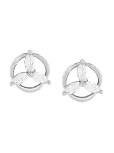 AMI Silver-Toned Contemporary Studs Earrings