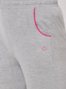 Sweet Dreams Women Grey Melange Cotton Lounge Pants