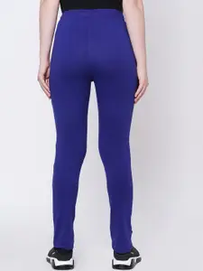 Sweet Dreams Women Blue Solid Cotton Track Pants