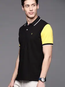 Allen Solly Men Black Solid Polo Collar T-shirt