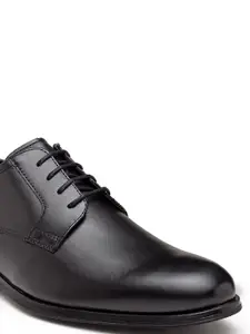 Red Tape Men Black Solid Leather Formal Derbys