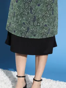 STREET 9 Women Gorgeous Green Ethnic Motifs Dress