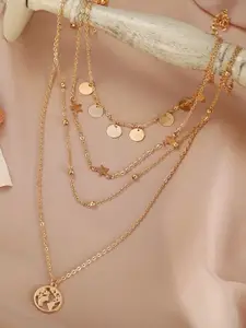 Vembley Set Of 2 Gold-Plated Layered Star Pendant Necklace