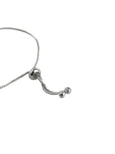 I Jewels Women Silver-Toned Rhodium-Plated Link Bracelet