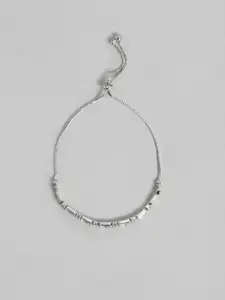 I Jewels Women Silver-Toned Rhodium-Plated Link Bracelet