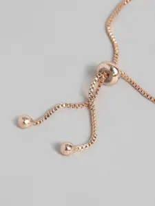 I Jewels Women Rose Gold Rose Gold-Plated Link Bracelet