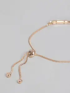 I Jewels Women Rose Gold Rose Plated Link Bracelet