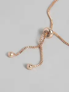 I Jewels Women Rose Gold Plated Link Bracelet