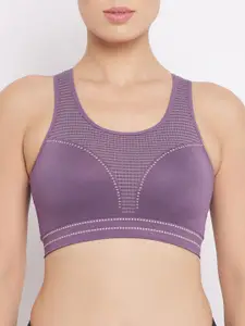 C9 AIRWEAR Women Seamless Purple Solid Lightly Padded Rapid Dry Sports Bra