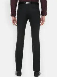 V Dot Men Black Skinny Fit Formal Trousers