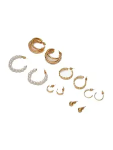 OOMPH Gold-Toned Circular Studs Earrings