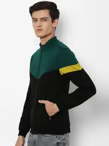 Allen Solly Men Black Colourblocked Sweatshirt