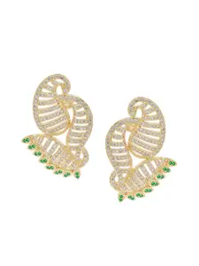 Voylla Gold Toned CZ Peacock Pendant Set