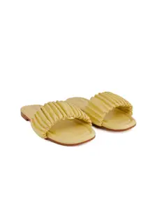 SCENTRA Women Yellow Open Toe Flats
