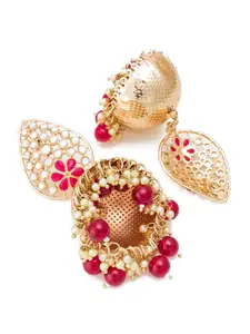aadita Gold-Toned Dome Shaped Jhumkas Earrings