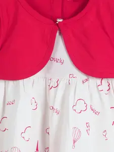Toonyport Girls Pink & White Layered Dress