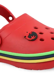 NEOZ Boys Red & Black Rubber Clogs