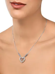 AMI Silver-Toned & White Brass Silver-Plated Necklace