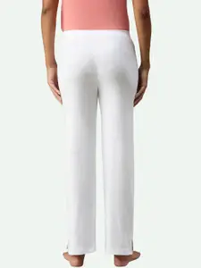 NOT YET by us Women White & Grey Pack of 2 Solid Cotton Lounge Pants