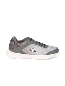 Power Men Grey & White Running Shoes