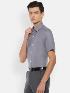 Louis Philippe Men Grey Linen Formal Shirt