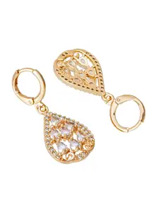 aadita Gold-Toned Geometric Drop Earrings