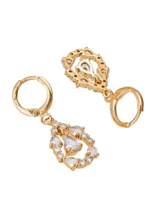 aadita Gold-Toned Contemporary Drop Earrings