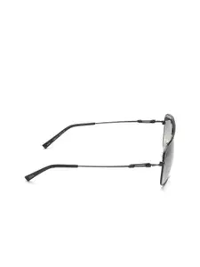 IDEE Men Grey Lens & Black Square Sunglasses with Polarised Lens